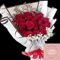 Gambar buket mawar 20 tangkai dan bunga baby breath kasvea bouquet premium dari Cantika Flower New undefined 1 Tokopedia