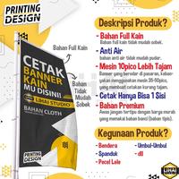 Gambar Custom Free Design Cetak Spanduk Umbul Umbul Banner Cloth Semi Kain - Desain Sendiri, TC (L:80) dari Kamuin Store undefined 2 Tokopedia