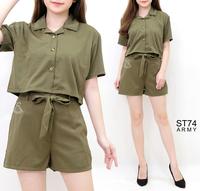 Gambar ST74 - Setelan Casual Silk Short Pants Korean Style dari seola.id undefined 3 Tokopedia