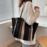 Gambar tas kain canvas salur stripe tote bag besar import HITAM BIRU 3351 dari OkaShop Tas dan Sepatu Import undefined 1 Tokopedia