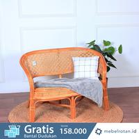 Gambar Sofa|bangku/kursi teras rotan alami 2 dudukan minimalis | Rattan Sofa dari Mebel Rotan ID undefined 1 Tokopedia