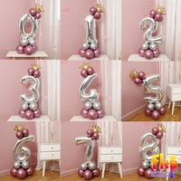 Gambar Balon Angka Berdiri Ulang Tahun Anak Perempuan / Balon Stand Dekorasi - Silver - C. Mag, 1 dari FKP Store undefined 2 Tokopedia