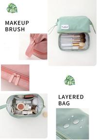 Gambar PANACHE Travel Waterproof Double Layer Cosmetic Bag Tad Kosmetik Maeup - PEACH PINK, TRAVEL DOUBLE m dari Panache39 undefined 4 Tokopedia