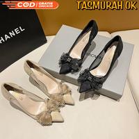 Gambar SEPATU HIGH HEELS PITA PESTA WANITA PREMIUM MESH SUEDE BLUDRU HAK 8cm dari Tasmurah Ok New Generation undefined 1 Tokopedia