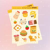 Gambar PLANNER STICKER SHEET by paperloova All my favorite Snack Food Cat Mak - Glossy dari Nuha Studio_NEW undefined 1 Tokopedia