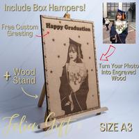 Gambar Engraved Wood Frame A3 - Grafir Figura Kayu Foto Custom Size A3 - Original Pack dari Arbelle - Gift & Bouquet undefined 1 Tokopedia