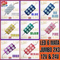 Gambar LSC - LAMPU LED 6 MATA 2X3 JUMBO 12-24 VOLT VARIASI MOBIL TRUK BUS - Biru, 24 volt dari luxurysc01 undefined 1 Tokopedia