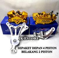 Gambar Paket Kaliper Nissin Depan 4 Piston - Belakang 2 Piston + Breket Depan - Biru dari JK ESTORE1 undefined 4 Tokopedia