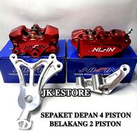 Gambar Paket Kaliper Nissin Depan 4 Piston - Belakang 2 Piston + Breket Depan - Biru dari JK ESTORE1 undefined 1 Tokopedia