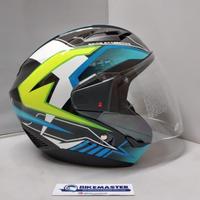 Gambar Helm Zeus ZS-611 Black TT29 Blue yellow Half Face New!! - M dari Bike Master undefined 4 Tokopedia