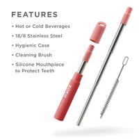 Gambar Zoku Two Tone Pocket Straw - Sedotan Aluminium, Sedotan Reusable - Grey dari Tosyen Okiedog undefined 4 Tokopedia