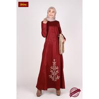 Gambar Abaya simpel bordir Dannis Collection size XS S L M XL XXL | 220310 - Burgundy, XXL dari Dannis Fashion undefined 2 Tokopedia
