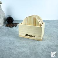 Gambar DADALALA Tatakan Gelas Set Isi 6 + Box Bahan Kayu Pinus 2 Varian - Bulat dari Dadalala undefined 4 Tokopedia