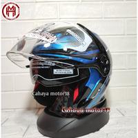 Gambar Helm Nhk Gladiator motif touring black blue Motorcycle double Visor - M dari CAHAYA MOTOR18 undefined 2 Tokopedia