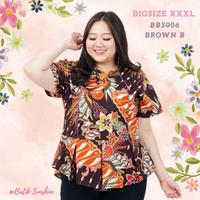 Gambar Blouse Batik Jumbo Big Size XXXL/ Atasan Blus Batik Wanita BBS006 (4) - MAROON B dari Batik Sunshine undefined 3 Tokopedia