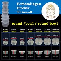 Gambar 12pc_Thinwall 1000ml Round bowl Food container tempat kotak plastik dari Amor Plastik undefined 4 Tokopedia