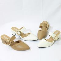 Gambar Sepatu Mules Wanita 5 cm Heels Slip on Kerja Kantor Premium Branded - Putih, 36 dari RPM OLSHOP1 undefined 5 Tokopedia