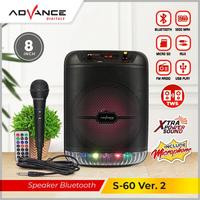 Gambar Speaker Advance Bluetooth Music & Karaoke S-60 8inch / S60 8" Free Mic dari Ayo Bli undefined 4 Tokopedia