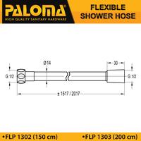 Gambar PALOMA Silverlux Flexible Hose Selang Fleksibel Hand Shower FLP 1302 dari Glodok Teknik Supplier undefined 3 Tokopedia