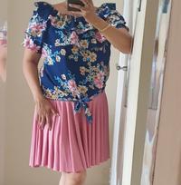 Gambar Blouse line dance dansa pesta model sabrina bunga2 dari Top Dance Collection undefined 1 Tokopedia