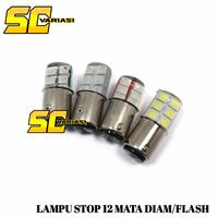 Gambar Lampu Led Rem Stop 12 Mata Belakang Flash Kedip Bohlam Rem Led Motor - Putih dari SC Variasi undefined 1 Tokopedia