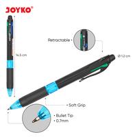 Gambar Ball Pen Pulpen Pena Joyko BP-288 Quaco 3 0.7 mm 4 Warna Colors dari Joyko.id undefined 2 Tokopedia