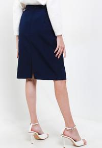 Gambar LLACES Clothing - Rok Wanita - Basic Office Skirt - Navy - M dari LLACES Clothing undefined 3 Tokopedia