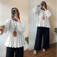 Gambar Rania Top Blouse Rayon Crinkle Atasan Kemeja Blouse Wanita Crinckle - Brown dari by.safina undefined 4 Tokopedia