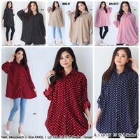 Gambar Kemeja polkadot oversize hem wanita jumbo bigsize dusty milo size 4XL - Dusty dari ERIKAWAI SHOP undefined 1 Tokopedia