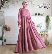 Gambar TERBARU! GAMIS WANITA MUSLIMAH SALVINA YS POLOS KANCING ORIGINAL - Hitam dari Sky General Store undefined 2 Tokopedia