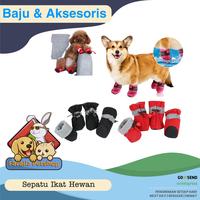 Gambar Sepatu Boots Kucing Anjing Anti Slip Cat Dog Pet Shoes Kain Ikat - Hitam, 7 dari Faralia PetShop undefined 1 Tokopedia