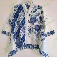 Gambar 4L ld 120 cm blouse kebaya encim putih biru wanita modern 3per4 solo dari Wahyu Moro Batik Solo undefined 1 Tokopedia