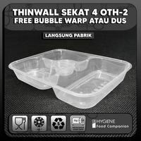 Gambar Bento 4 sekat Plastik Thinwall / Thinwall Sekat Food Container Premium - OTH-1/25PCS dari Hygiene FC undefined 5 Tokopedia