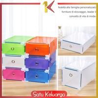Gambar SK-C598 Kotak Sepatu Lipat Transparan Tebal Serbaguna Dengan List Besi - C598 - PUTIH dari Satukeluarga undefined 4 Tokopedia