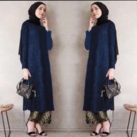 Gambar setelan kebaya modern jumbo brukat import set kebaya Rok batik muslim - Denim dari Kebaya Qaira undefined 4 Tokopedia