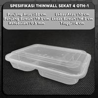 Gambar Bento 4 sekat Plastik Thinwall / Thinwall Sekat Food Container Premium - OTH-1/25PCS dari Hygiene FC undefined 4 Tokopedia