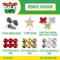 Gambar Pohon Natal Lengkap Dengan Hiasan Tinggi 1.5 Meter 5 Ft 150 Cm Murah - Snow Alpine dari Pohon Natal Premium JLP undefined 5 Tokopedia