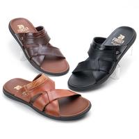 Gambar Sandal Pria Kulit Asli Casual Sendal Slop Anti Slip Flip Flop Original - Cokelat, 39 dari FourText undefined 1 Tokopedia