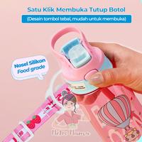 Gambar Botol Minum Anak Sedotan Motif Lucu Tali Lanyard BPA Free 480ml dari Metromama undefined 3 Tokopedia