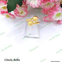 Gambar Cincin titanium wanita motif Boba terbaru lapis Emas 24K dari BTJ shop undefined 5 Tokopedia