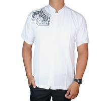 Gambar Baju Koko Pria Muslim Lengan Pendek Mandarin Collar Katun Coklat Tua - Kaos - KKS 86, L dari Gudang Fashion Id undefined 3 Tokopedia
