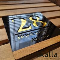 Gambar Nomor kamar rumah hotel apartemen kayu akrilik huruf premium Avenue - Glossy Black, 180x180mm dari SKALLA simple woodwork undefined 1 Tokopedia