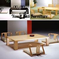 Gambar Set kursi&meja makan cafe lesesan 4kursi kayu jati minimalis ala japan dari Yusuf Jati Furniture undefined 2 Tokopedia