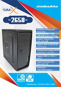 Gambar CASING PC SIMBADDA SIM-X 2650 / SIM X 2655 - INCLUDE PSU 450W - SIM-X 2650 dari Global Retail undefined 4 Tokopedia