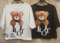 Gambar KAOS CEWEK LENGAN 3/4 FIT XL BAJU KAOS WANITA KATUN ADEM REALPICT BARU - PUTIH BEAR dari ERIKAWAI SHOP undefined 1 Tokopedia