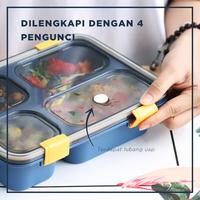 Gambar YH KOTAK BEKAL MAKAN 4 SEKAT ANTI TUMPAH TEMPAT MAKAN DAN SUP SET - 3 Sekat Pink dari Yourhomeneeds8 undefined 2 Tokopedia