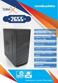 Gambar CASING PC SIMBADDA SIM-X 2650 / SIM X 2655 - INCLUDE PSU 450W - SIM-X 2650 dari Global Retail undefined 3 Tokopedia