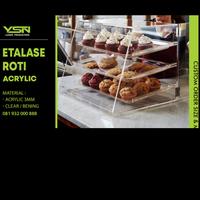 Gambar Etalase Roti Akrilik I Display Kue I Roti I Rak Kue Akrilik Tebal 3 MM - 50x26x50 dari ysn advertising undefined 1 Tokopedia