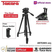 Gambar TAKARA ARTEMIS 203 Tripod Fluid Head for Camera Smartphone + Holder HP dari Takara Indonesia undefined 1 Tokopedia