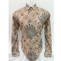 Gambar batik pria katun premium lapis puring lengan panjang warna coklat susu - coklat susu, S dari Batik purbaratu undefined 1 Tokopedia